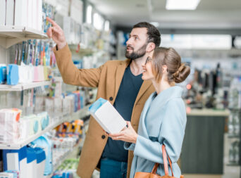 Couple in the pharmacy store